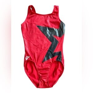 GK Red and Black Patriotic Star Leotard AS